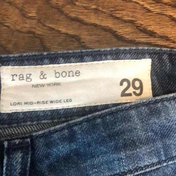 Rag & Bone mid-rise wide leg jeans - Picture 3 of 13
